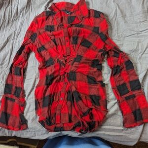 Plaid Corset Style Shirt